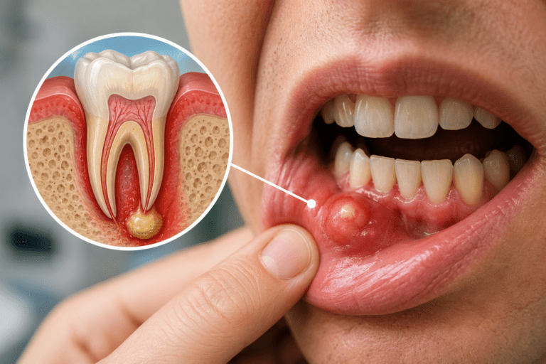 Paciente con flemón dental en revisión en Clínica Dental Tapias, Alcorcón